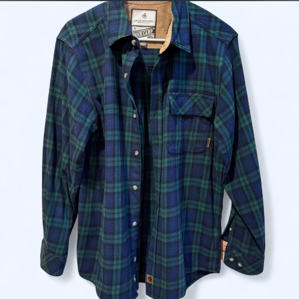 Legendary Whitetails Green and Blue Plaid Button-Down Shirt